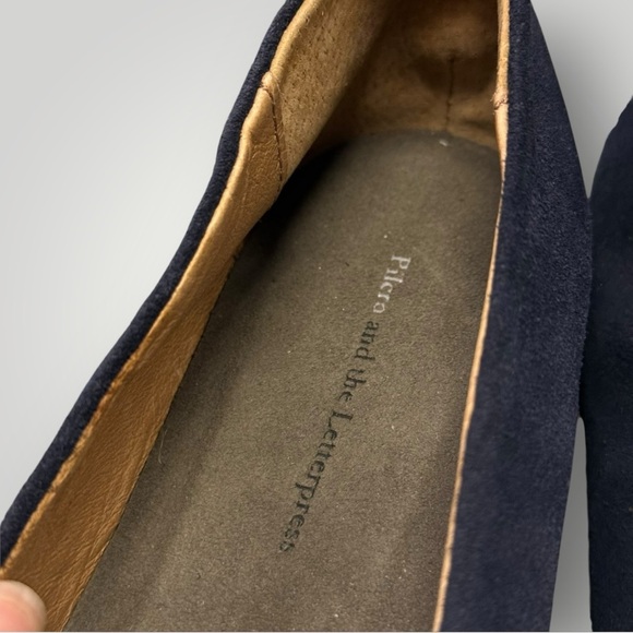 Anthropologie Pilcro and the Letterpress  Embellished Blue Suede  Flats Sz 8.5 - Picture 6 of 6